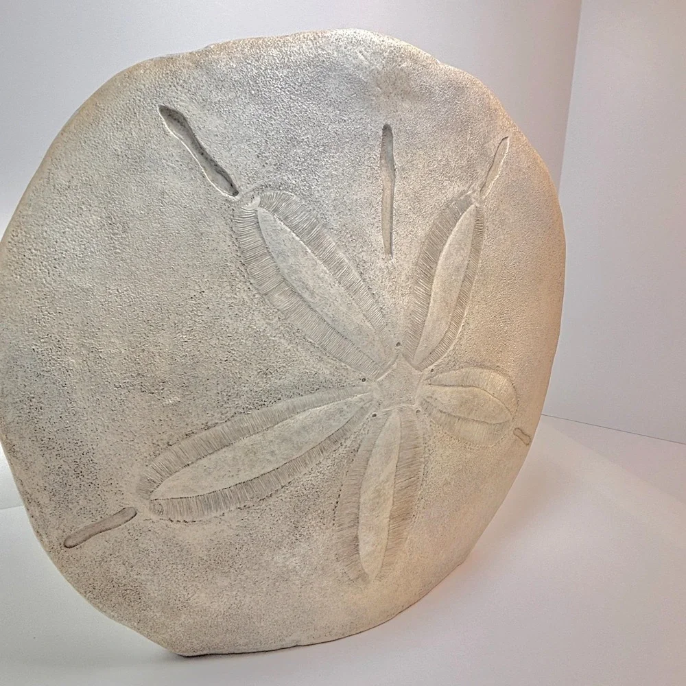 Large Decorative realistic Sand Dollar sculptural vase c2c design coastal decor